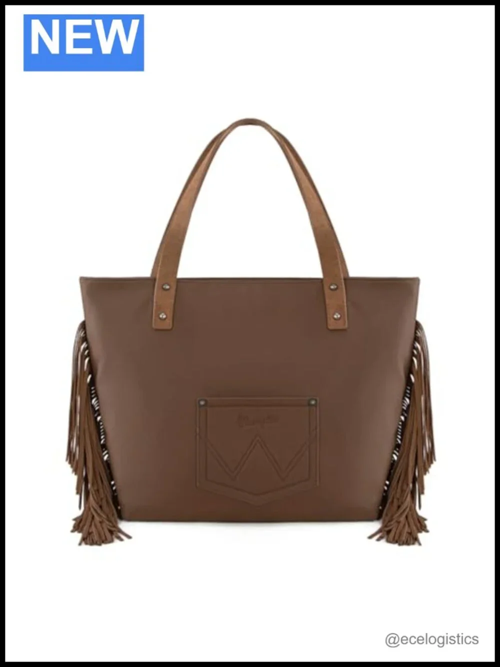 Wrangler Fringe Large Tote Bag Soft Vegan Leather Western Aztec Purse Handbag